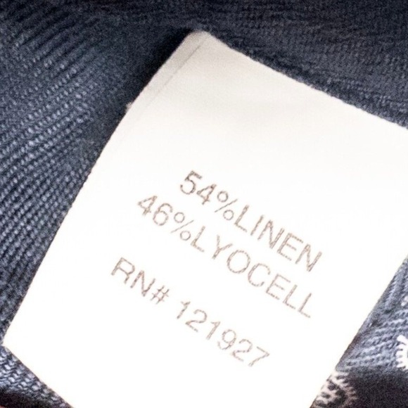 Johnnie-O Hangin Out Shirt Mens Medium Blue Button Down Linen Blend Short Sleeve - Picture 6 of 6